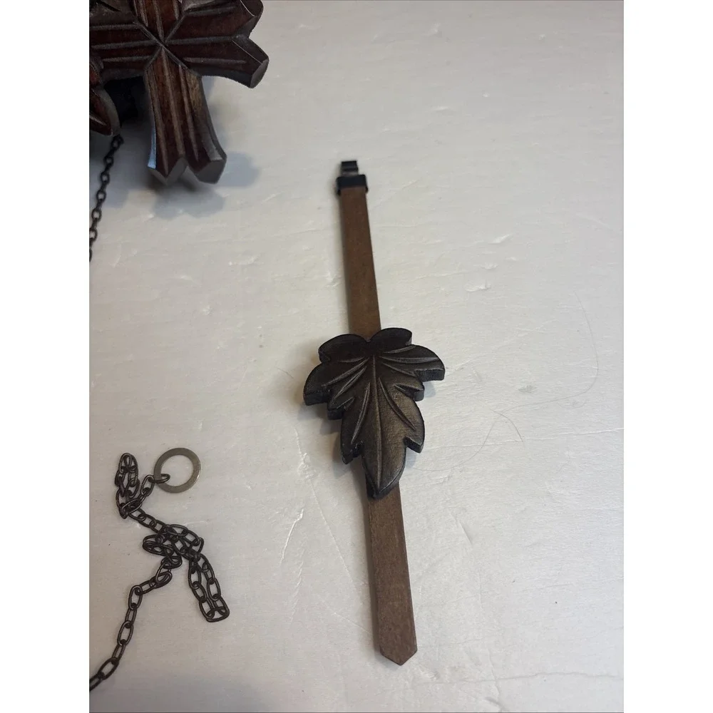 Adolf Herr German Cuckoo Clock Black Forest Antique Wood Brass Untested As Is